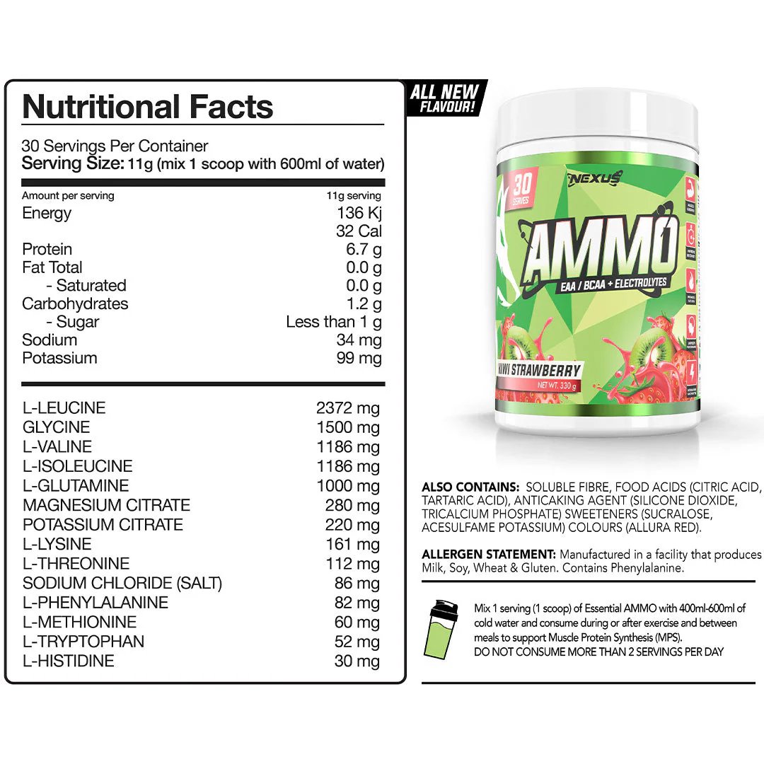 NEXUS NUTRITION - AMMO BCAA'S - Nexus Nutrition - The Juicebox Supplements.