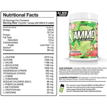 NEXUS NUTRITION - AMMO BCAA'S - Nexus Nutrition - The Juicebox Supplements.