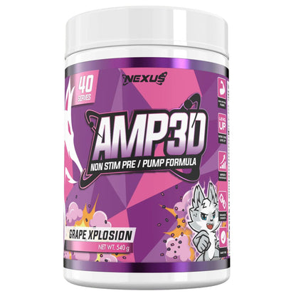 NEXUS NUTRITION - AMP3D Non - Stim PUMP Pre - Workout - Nexus Nutrition - The Juicebox Supplements.