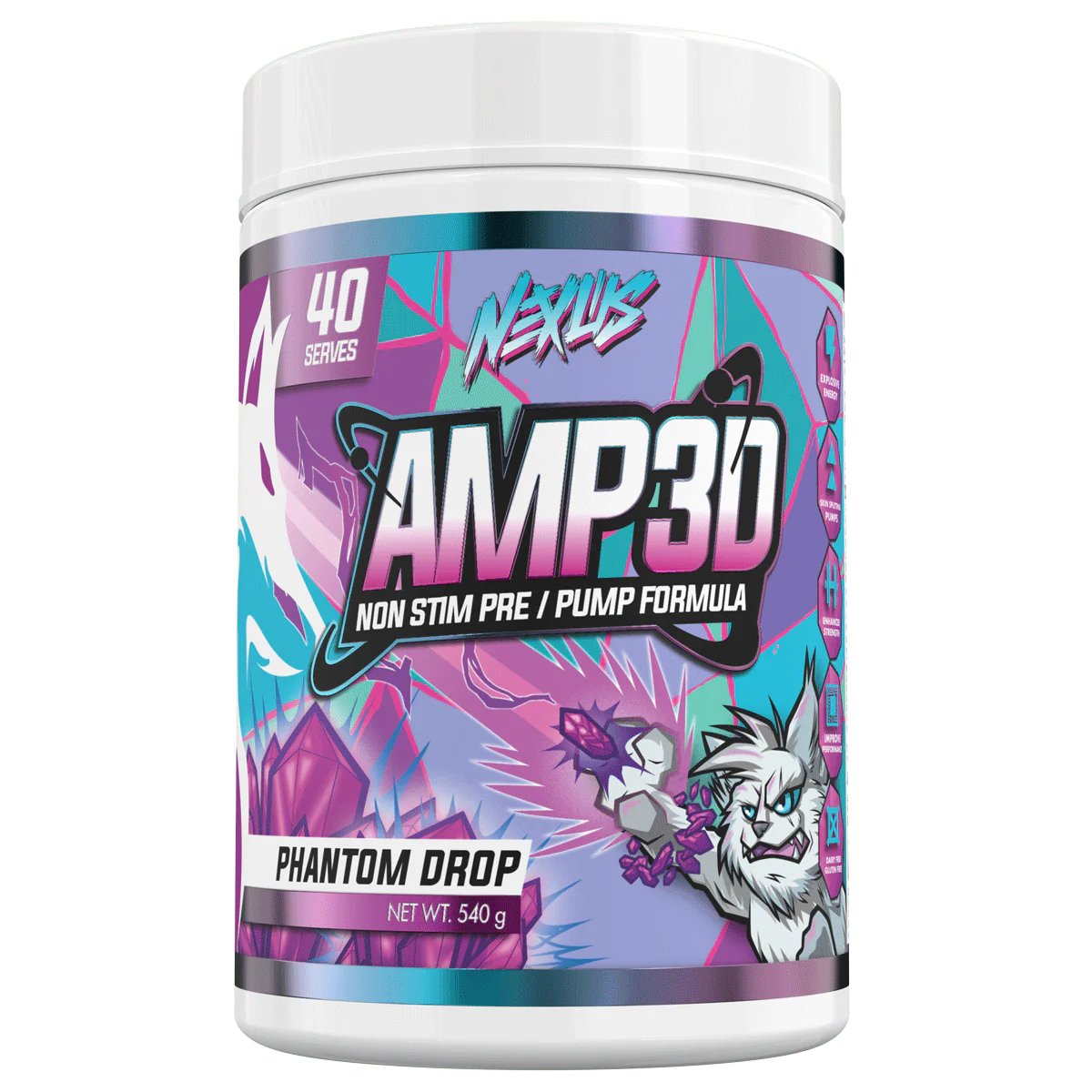 NEXUS NUTRITION - AMP3D Non - Stim PUMP Pre - Workout - Nexus Nutrition - The Juicebox Supplements.