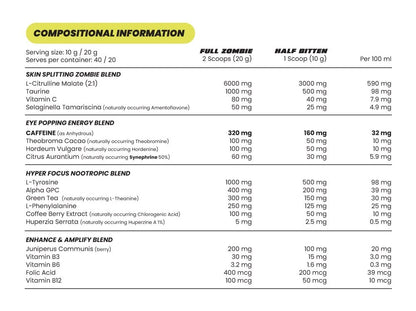 ZOMBIE LABS - INFECTED High Stim Pre - Workout - ZOMBIE LABS - The Juicebox Supplements.